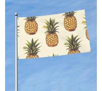 Drapeau d'extérieur double face de 0,9 x 1,5 m - Grande bannière de vacances avec 2 œillets en laiton - Drapeau de cour ananas - Pour toutes les saisons - Pour jardin, pelouse, décoration extérieure