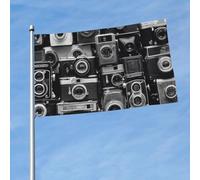 Drapeau d'extérieur double face de 0,9 x 1,5 m - Grande bannière de vacances avec 2 œillets en laiton - Drapeau rétro cool pour appareil photo - Drapeau de jardin toutes saisons pour cour, pelouse