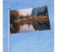 Drapeau d'extérieur double face de 0,9 x 1,5 m - Grande bannière de vacances avec 2 œillets en laiton - Drapeau de jardin Yosemite - Pour décoration extérieure
