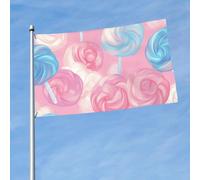Drapeau d'extérieur double face de 0,9 x 1,5 m - Grande bannière de vacances avec 2 œillets en laiton - Drapeau de cour en coton bonbon pour toutes les saisons - Drapeaux de jardin pour cour, pelouse