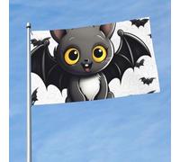 Drapeau d'extérieur double face de 0,9 x 1,5 m - Grande bannière de vacances avec 2 œillets en laiton - Jolie chauve-souris - Drapeau de jardin pour toutes les saisons - Pour jardin, pelouse
