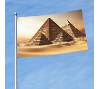 Drapeau d'extérieur double face de 0,9 x 1,5 m - Grande bannière de vacances avec 2 œillets en laiton - Pyramides égyptiennes - Pour toutes les saisons - Pour jardin, cour, pelouse, décoration