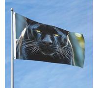 Drapeau d'extérieur double face de 61 cm avec 2 œillets en laiton - Panthère animale - Pour toutes les saisons - Pour jardin, cour, pelouse, décoration extérieure