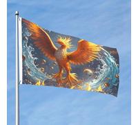 Drapeau d'extérieur double face de 61 cm avec 2 œillets en laiton Phénix feu et eau, drapeau de cour toutes saisons, drapeau de bienvenue pour jardin, cour, pelouse, décoration extérieure