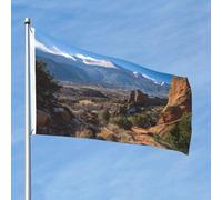 Drapeau d'extérieur double face de 61 cm avec 2 œillets en laiton Pikes Peak Colorado - Pour toutes les saisons - Pour jardin, cour, pelouse, décoration extérieure