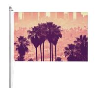 Drapeau d'extérieur double face motif palmiers de Los Angeles - Polyester résistant aux intempéries - Couleurs vives - Pour jardin, cour, terrasse ou maison