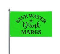 Drapeau d'extérieur « Économisez l'eau, buvez des marges » 3 x 5 - Panneau de jardin amusant avec 2 œillets