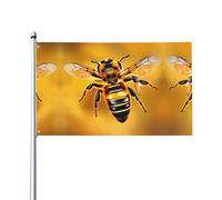 Drapeau d'extérieur imprimé abeille, pour terrasse, pelouse, décoration de fête. Affichez fièrement votre style
