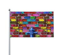 Drapeau d'extérieur imprimé brique colorée, pour terrasse, pelouse, décoration de fête. Affichez fièrement votre style