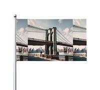 Drapeau d'extérieur imprimé Brooklyn Bridge S, pour terrasse, pelouse, décoration de fête. Affichez fièrement votre style