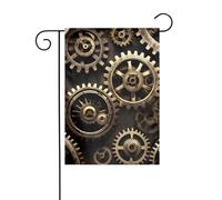 Drapeau d'extérieur imprimé engrenages steampunk cool 30,5 x 45,7 cm, décorations de cour, cadeaux pour décoration de maison, fournitures de fête