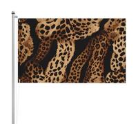 Drapeau d'extérieur imprimé léopard 91 x 152 cm - Drapeau de jardin double face - Grande bannière d'extérieur pour cour, pelouse, porche, balcon, fête, décoration d'intérieur