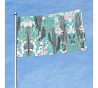 Drapeau d'extérieur imprimé plante tropicale cactus vibrant 0,9 x 1,5 m, design audacieux, pour défilé, événement, cour, terrasse et maison