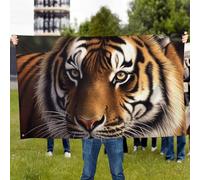 Drapeau d'extérieur motif tigre du Bengale personnalisé, toutes saisons, bannière de jardin robuste avec œillets en laiton, résistante aux intempéries et à la décoloration, décoration de cour pour