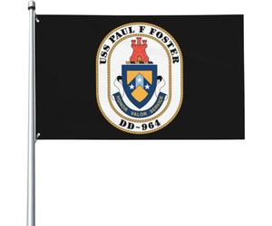 Drapeau d'extérieur USS Paul F Foster DD-964, drapeau de maison, drapeau de jardin, drapeau de cour 90 x 150 cm