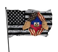 Drapeau d'Haïti Blood Inside Me Drapeau 0,9 x 1,5 m Couleur vive et résistant aux UV, bannières murales pour extérieur et intérieur