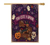Drapeau d'Halloween amusant pour maison de chien Doberman 71,1 x 101,6 cm double face pour décoration extérieure, cercueil gothique, fantôme effrayant, drapeau de maison, drapeau effrayant pour