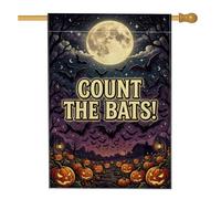 Drapeau d'Halloween avec citation de citrouilles « Count The Bats » - 71 x