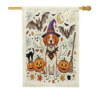 Drapeau d'Halloween bretagne pour maison de chien 71,1 x 101,6 cm pour l'extérieur, jolies chauves-souris de vacances, drapeau vertical standard en lin pour maison, fantômes avant cour arrière