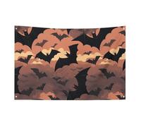 Drapeau d'Halloween Chauves-souris 3 x 5 pieds Bannière de jardin avec 4 trous Décoration intérieure et extérieure pour la maison