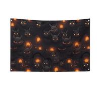 Drapeau d'Halloween Chauves-souris 3 x 5 pieds Bannière de jardin avec 4 trous Décoration intérieure et extérieure pour la maison