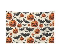 Drapeau d'Halloween Chauves-souris Citrouilles 3X5 Ft Bannière de jardin avec 4 trous Décoration intérieure et extérieure pour la maison