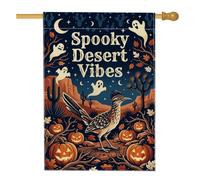 Drapeau d'Halloween effrayant pour maison avec citation d'oiseau du désert