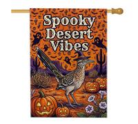 Drapeau d'Halloween effrayant pour maison avec citation d'oiseau du désert