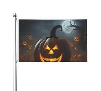 Drapeau d'Halloween fantôme citrouille extérieur quatre saisons drapeau de vacances double face avec boutonnière fond décoratif fournitures de fête