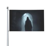 Drapeau d'Halloween fantôme extérieur quatre saisons Drapeau de vacances double face avec boutonnière Fond décoratif Fournitures de fête