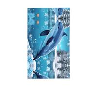 Drapeau d'hiver le dauphin. Drapeau décoratif d'extérieur 0,9 x 1,5 m, bannière verticale en polyester. Convient pour une utilisation en extérieur