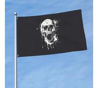 Drapeau d'horreur fantôme imprimé tête de mort pour décoration de jardin, extérieur, balcon, mur, cour, porche