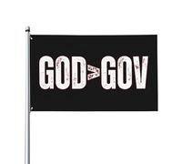 Drapeau « Dieu est plus grand que le gouvernement » 3 x 5 - Bannière politique chrétienne pour jardin, œillets en laiton