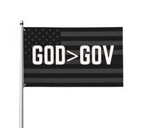 Drapeau « Dieu est plus grand que le gouvernement » (3 x 5 cm) - Panneau extérieur Jésus-Christ 2024, drapeau chrétien avec œillets