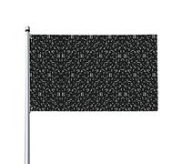 Drapeau d'impression de Notes de musique noir blanc 3x5 pi un côté extérieur ferme cour signe jardin drapeau décoratif avec œillets en laiton