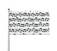Drapeau d'impression de Notes de musique noir blanc 3x5 pi un côté extérieur ferme cour signe jardin drapeau décoratif avec œillets en laiton