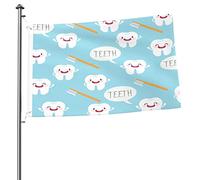 Drapeau d'impression d'hygiéniste dentaire de dentiste mignon 2x3 FT Double face à l'extérieur, grande bannière maison drapeau cour décoration extérieure