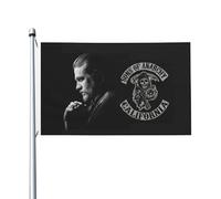 Drapeau d'intérieur et d'extérieur Sons%of the An*archy Drapeau double face en polyester avec œillet en métal 0,9 x 1,5 m
