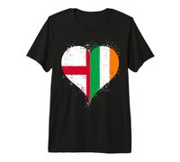 Drapeau d'Irlande Angleterre Génial du Fan Anglais Irlandais T-Shirt Haut de Gamme