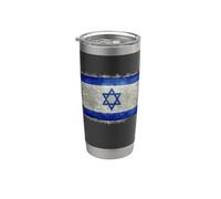 Drapeau d'Israël dans un style rétro vintage Gobelet isotherme en acier inoxydable double paroi