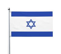 Drapeau d'Israël de 0,9 x 1,5 m - Bannière robuste pour décoration extérieure et de jardin, impression double face, facile à installer