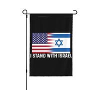 Drapeau d'Israël Je me tiens avec le drapeau d'Israël, je me tiens avec des drapeaux de jardin d'Israël Drapeaux de jardin fantaisie 12 x 18 Drapeau de décoration de jardin double face pour la maiso