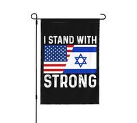 Drapeau d'Israël Je me tiens avec le drapeau d'Israël, je me tiens avec le drapeau de jardin d'Israël Drapeaux de jardin personnalisés 12x18 Bannière de jardin double face pour l'été
