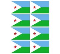 Drapeau Djibouti (8 Stickers 9.5x6.3cm) - Sticker/Autocollant