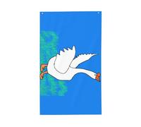 Drapeau d'oie blanche déploie ses ailes. Drapeau décoratif d'extérieur 0,9 x 1,5 m, bannière verticale en polyester. Convient pour une utilisation en extérieur