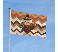 Drapeau d'oiseau de Turquie 0,9 x 1,5 m double face coloré en zigzag pour maison, cour, extérieur, intérieur, vacances, fête décorative