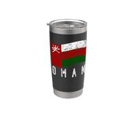 Drapeau d'Oman en vieilli Salutation sultanique pour hommes, femmes, enfants Gobelet isotherme en acier inoxydable double paroi
