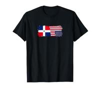 Drapeau dominicain américain Fendu Textless Quisqueya T-Shirt