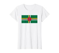 Drapeau dominicain de la Dominique T-Shirt Graphique avec Valeur, Femme, Blanc, S