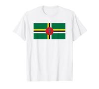 Drapeau dominicain de la Dominique T-Shirt Graphique avec Valeur, Homme, Blanc, S